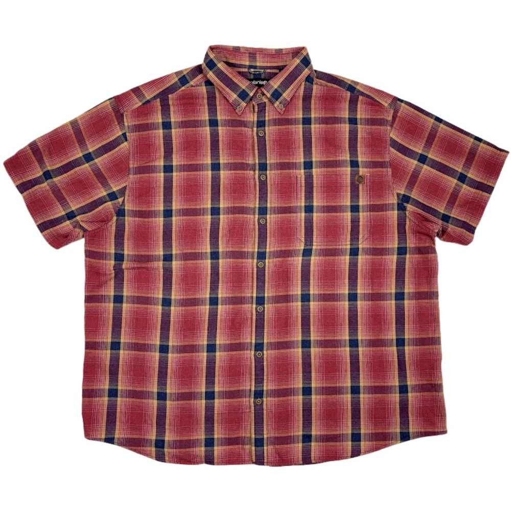 Solaris 2XB Men's Big Man Button Down Short Sleeve Plaid Outdoors Woven Collared